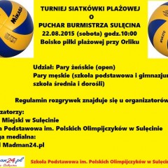 Zapraszamy na Turniej Siatkówki Plażowej…………