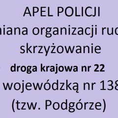 Apel policji – zmiana organizacji ruchu…..