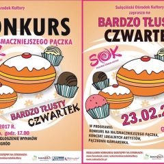 Bardzo Tłusty Czwartek – 23.02.2017r. godz. 17:00, Klub „u Bulka”…